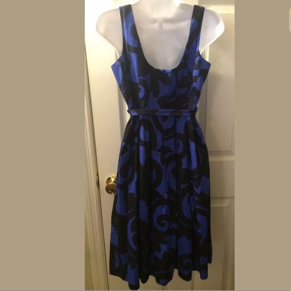 J. CREW Balustrade Blue Belted Scroll Floral Print Dress Knit Shift Sheath - Picture 7 of 8